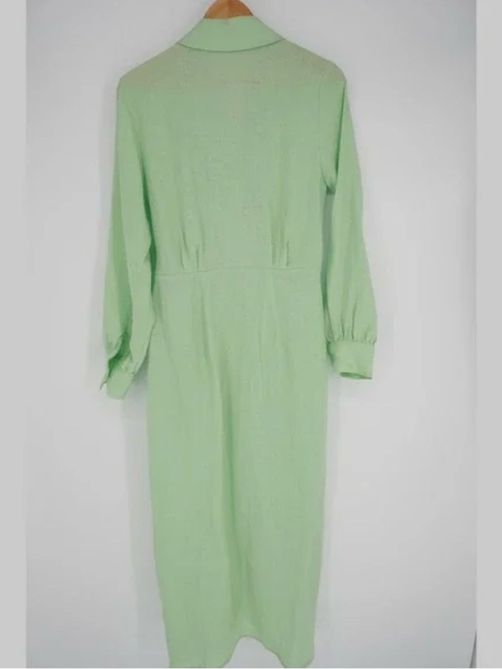Magaschoni 100% Linen Wrap Maxi Dress in Green Size 8 - Picture 3 of 6